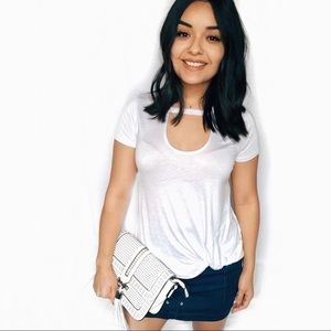 Mandy Choker Tee in White